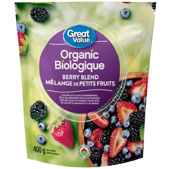Great Value Frozen Organic Berry Blend, GV Organic Berry Blend