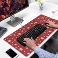 thumbnail image 2 of Long Mouse Pads for Desk,Red Christmas Snowflake Pattern Desk Mats on Top Of Desks, Desk Mouse Pad Extra Large with 3mm Non-Slip Base and Stitched Edge for Gaming,Office,Work,Home 31.5x15.7in, 2 of 5