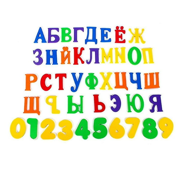 Juguete de educación temprana para niños con letras del alfabeto ruso azul de 43 piezas