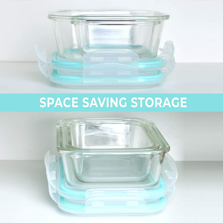  Vallo [20 Piece] Glass Food Storage Containers Set with Snap  Lock Lids - Safe for Microwave, Oven, Dishwasher, Freezer - BPA Free -  Airtight & Leakproof: Home & Kitchen