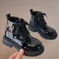 thumbnail image 2 of CAICJ98 Toddler Ankle Boots Side Zipper Combat Shoes with Lace Up Boots Boys Black (Little Kid/Big Kid),10.5, 2 of 4