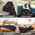 thumbnail image 2 of Yayeee Throw Blanket for Couch Soft Warm 50" x 60" Sofa Chair Bed Decoration, Black Neon Lightning, 2 of 7