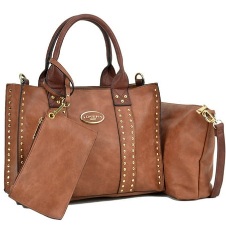 Butterfly Studded Tote - Dasein Middle Studded Tote with Detachable Organizer Bag/ Pouch and Matching Wristlet