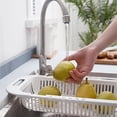thumbnail image 4 of WHEANG Kitchen Retractable Sink Drain Basket Multi Functional Fruit And Vegetable Cleaning Basket Drain Dish Rack Plastic Rack, 4 of 8