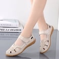 thumbnail image 3 of Sandalias de verano para mujer, zapatos con agujeros de talla grande, zapatos de cuero para mamá, zapatos de mujer de una sola capa, zapatos blancos transpirables para enfermera, 3 of 5