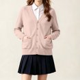 thumbnail image 4 of BXJX Girls Knit Cardigan Sweaters, Long Sleeve Cotton Button Down School Uniform Casual Cardigans with Pockets Beige Size 13-14 T, 4 of 6
