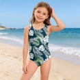 thumbnail image 5 of Grblisyd Girls One-Piece Swimsuit Cute Bathing Suit Racerback Keyhole Crew Neck Athletic Swimwear 2-13Y, 5 of 6