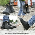 thumbnail image 3 of SAFETOE Men's Safety Boots with Lightweight Wide Fit Steel Toe Cap, Black Waterproof Slip On Cow Leather Work boots, 3 of 9