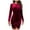 Burgundy, variant on IROINNID Cocktail Dress for Women Wedding Guests Dresses for Women Solid Tight Hip Wrap Long Sleeve Round-Neck Dresses ,Blue