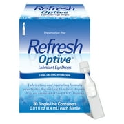 Refresh Optive Lubricant Eye Drops Preservative-Free Tears, 0.4 ml, 30 Count