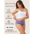 thumbnail image 3 of Buankoxy 5 Pack Women Cotton High Waist Panties Stretch Hipster Brief Underwear for Women, Size 6, 3 of 6