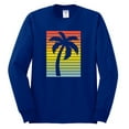 thumbnail image 2 of Tropical Palm Tree Silhouette | Mens Pop Culture Long Sleeve T-Shirt, Royal, Large, 2 of 4
