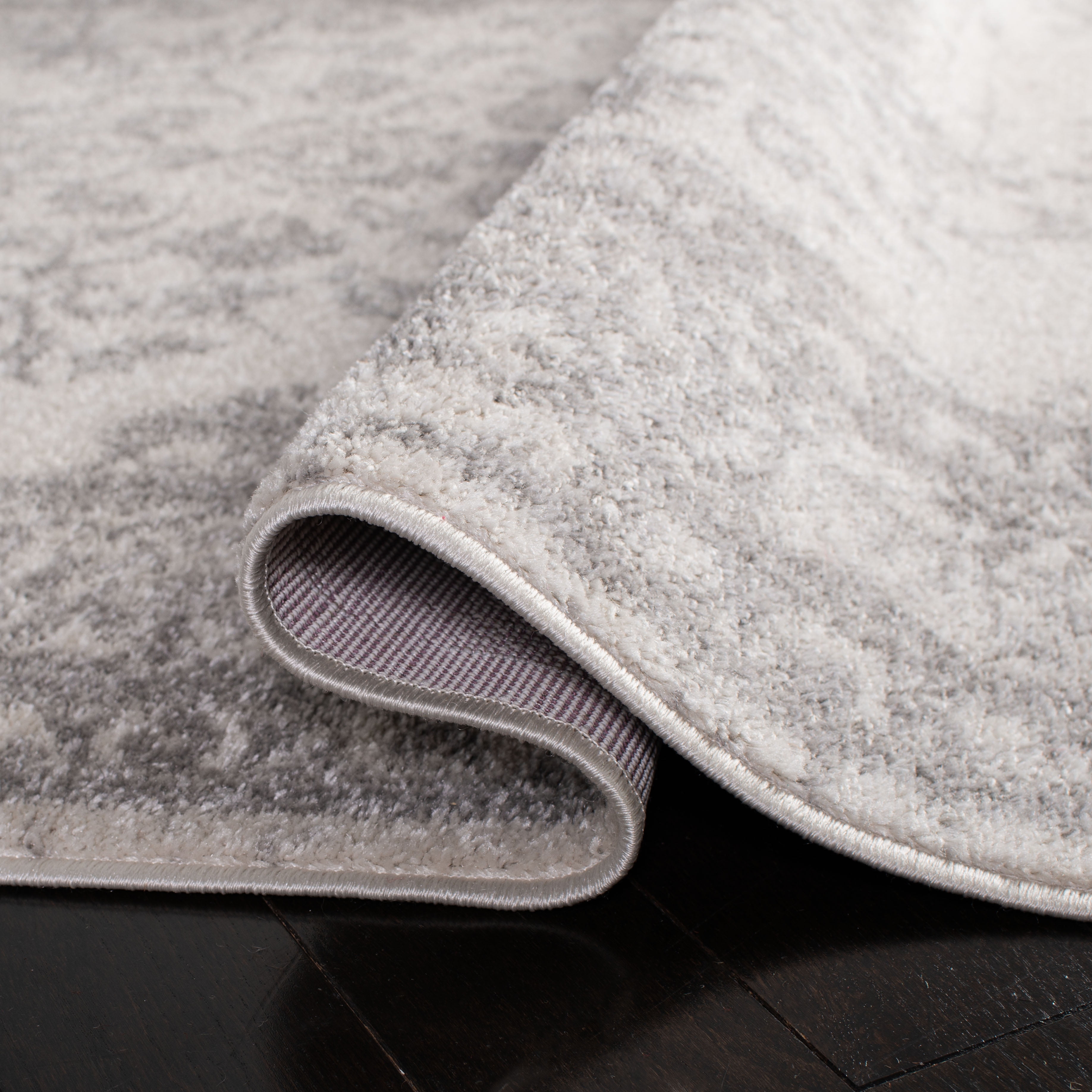 SAFAVIEH Adirondack Zoey Traditional Faded Runner Rug, Ivory/Silver, 2'6" x 20'