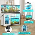 thumbnail image 3 of 55-75 Gallon Fish Tank Stand with Power Outlets & LED Light, Reversible Heavy Duty Metal Aquarium Stand with Cabinet for Fish Tank Accessories Storage, Turtle/Reptile Terrariums, White, 3 of 7