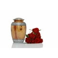 thumbnail image 2 of Aluminium Wood Design Engraved Cremation Urn Funeral Burial Urn Jar For Ashes, 2 of 5