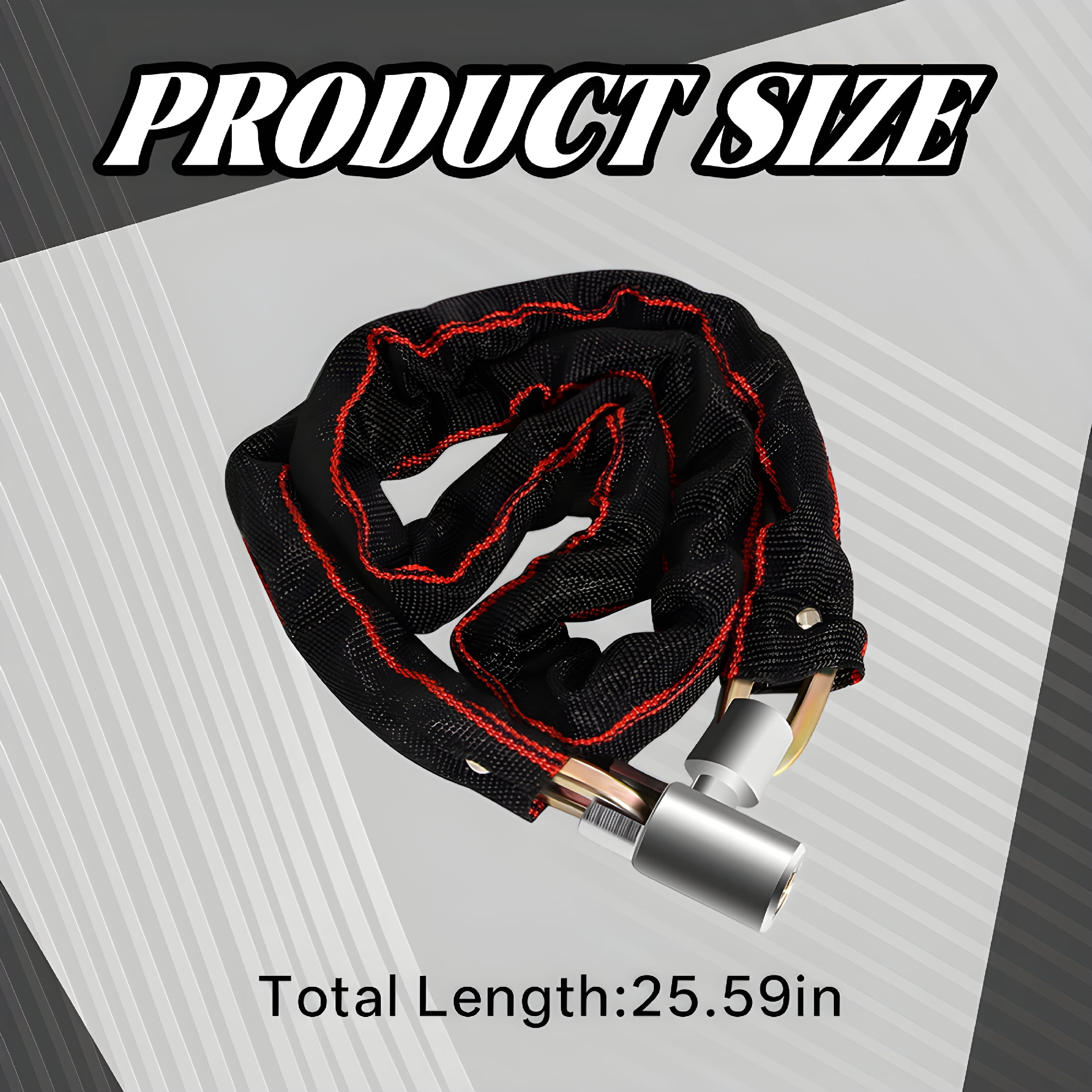 MELIVO Bike Lock,25.59" Chain Lock,Chain Bicycle Lock Bicycle Lock,1.22lb