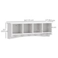 thumbnail image 3 of HOMCOM Coat Rack Wall Mount with Shelf, Wall Coat Rack with Hooks, White, 3 of 10