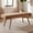 Linen Brown, variant on Dayalane 35.5" Mid-Century Modern Boucle Upholstered Bench, Tufted Ottoman Accent Bench with Solid Wood Trim, Bronze Metal Legs for Entryway, End of Bed, Beige