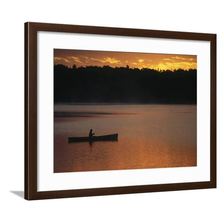 Man Fishing on Lake, Quetico Provincial Park Framed Print Wall Art By Amy And Chuck (Best Fishing Lakes In Quetico)