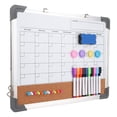 thumbnail image 1 of Petit Tableau Blanc Calendrier en Liège Combo, Tableau Effaçable à Sec 12x16 Pouces pour Mur Tableau Blanc Magnétique Double Face Bulletin, 1 of 5