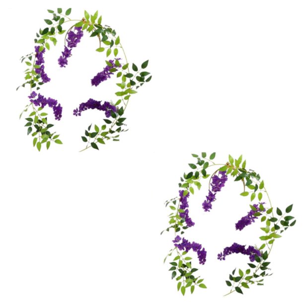 Moyic Flores de glicinia de bajo mantenimiento para decoración de bodas Flores artificiales para decoración Flores artificiales de glicina Rosa Alambre de hierro 2Conjunto