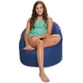 thumbnail image 3 of Posh Creations Structured Comfy Bean Bag Chair Sonoma Lounge for Teens, Nylon, 2 Ft, Navy, 3 of 3