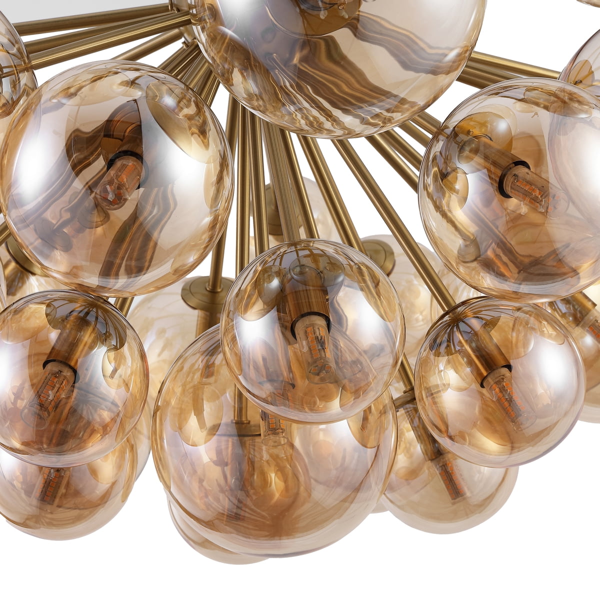 Safavieh Counture Raphaela Glass Globe Chandelier, Gold/Amber