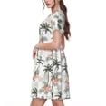 thumbnail image 2 of Naloa Vintage Palm Trees Print Womens Summer A-Line Dress with Pockets,Short Sleeve Dresses,Flowy Beach Swing Dress for Vacation Travel, 2 of 6