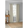 thumbnail image 2 of Mainstays Olan Beige Blackout Curtain Panel Pair, 2-Pack, Grommet Top, Textured Solid, 37" x 84", Room Darkening Drapes for Bedroom, 2 of 9