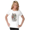 thumbnail image 4 of Never Give Up Fight Skull Tattoo Womens Fitted Plus Size Graphic Tee Brisco Brands 2X, 4 of 5
