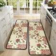 thumbnail image 4 of Kitchen Rugs Sets Of 2,Pioneer Flower Floral Print Pattern Anti Fatigue Kitchen Mat Rugs Non Slip Washable,Decorative Kitchen Floor Mats for Kitchen,Sink,Laundry,17"x47"+17"x47", 4 of 5