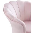 thumbnail image 5 of Velvet Accent Chair, Living Room Chair Vanity Chair, Modern Velvet Barrel Chair with Metal Legs, Comfy Accent Armchair Club Chair, Scalloped Back Barrel Accent Chair, for Living Room, Pink, 5 of 6