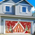 thumbnail image 2 of 16X7 ft Christmas Garage Door Banner Red Gingerbread Large Christmas Backdrop Decoration, Xmas Garage Door Cover Decoration for Christmas Holiday Outdoor Garage Door Home House Wall Decorations, 2 of 5