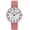 Pink, variant on 43mm Montres Carlo Fashion Women's Quartz Flex Metal Band Luxury Dress Watch (White)