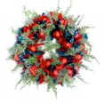 thumbnail image 1 of Christmas Wreath Winter Garland 19.7 Inch Artificial Wreath with Christmas Balls Ribbon Christmas Decorations Front Door Wreath for Winter Christmas Holiday Decor, 1 of 7