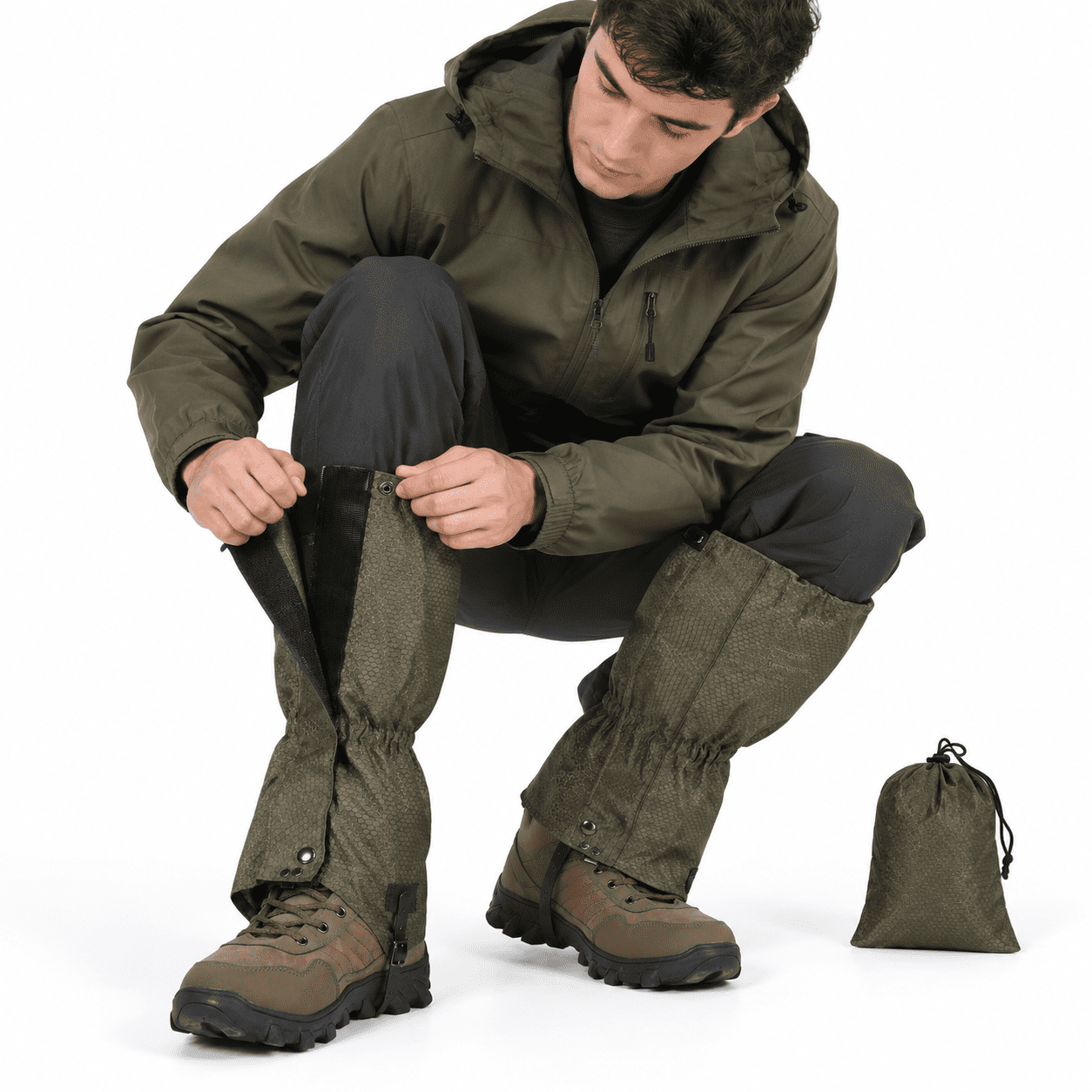 Green Waterproof Breathable Hiking Gaiters for Men and Women Boots Mountaineering Snow