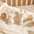 thumbnail image 4 of Plumora Baby Cotton Rattle Teether Set - Organic Cotton Plush Sensory Toy, Car Seat and Stroller Hanging, Chewable Soft Rings, Crib Toys for Infants, Encourages Fine Motor Skills., 4 of 5