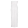 thumbnail image 4 of 2025 Eyelet Sleeveless Tube Cocktail Party Dress Wrap Asymmetrical Beach Long Dress Ruched Bodycon Strapless Off Shoulder Sun Dresses with Slit, 4 of 7