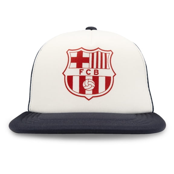 Icon Sports Soccer Club FC Barcelona Embroidered Logo Cap Trucker Hat - Navy Trucker Hat