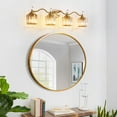 thumbnail image 2 of Deyidn 34.8" Modern 4-Light Gold Bathroom Vanity Light - Dimmable Bathroom Transitional Fixture with Crystal Glass Shades, 2 of 9