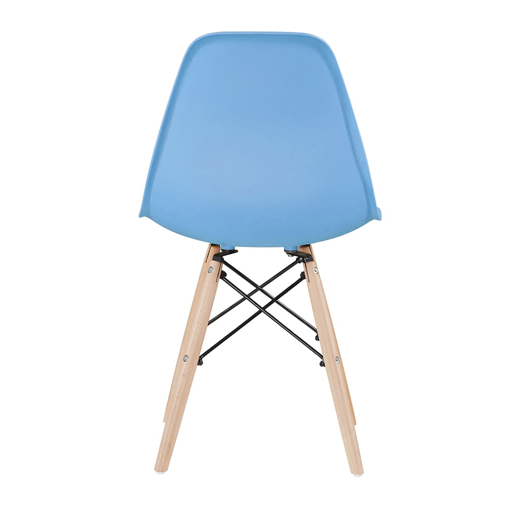 Kepooman 2 PCS Modern Armless Dining Chairs with Wood Legs, Light Blue
