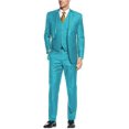 thumbnail image 1 of Mens Suit 3-Piece Two Button Blazer Jacket Flat Front Pants with Vested Single Breasted Tux Suit Set, 1 of 1