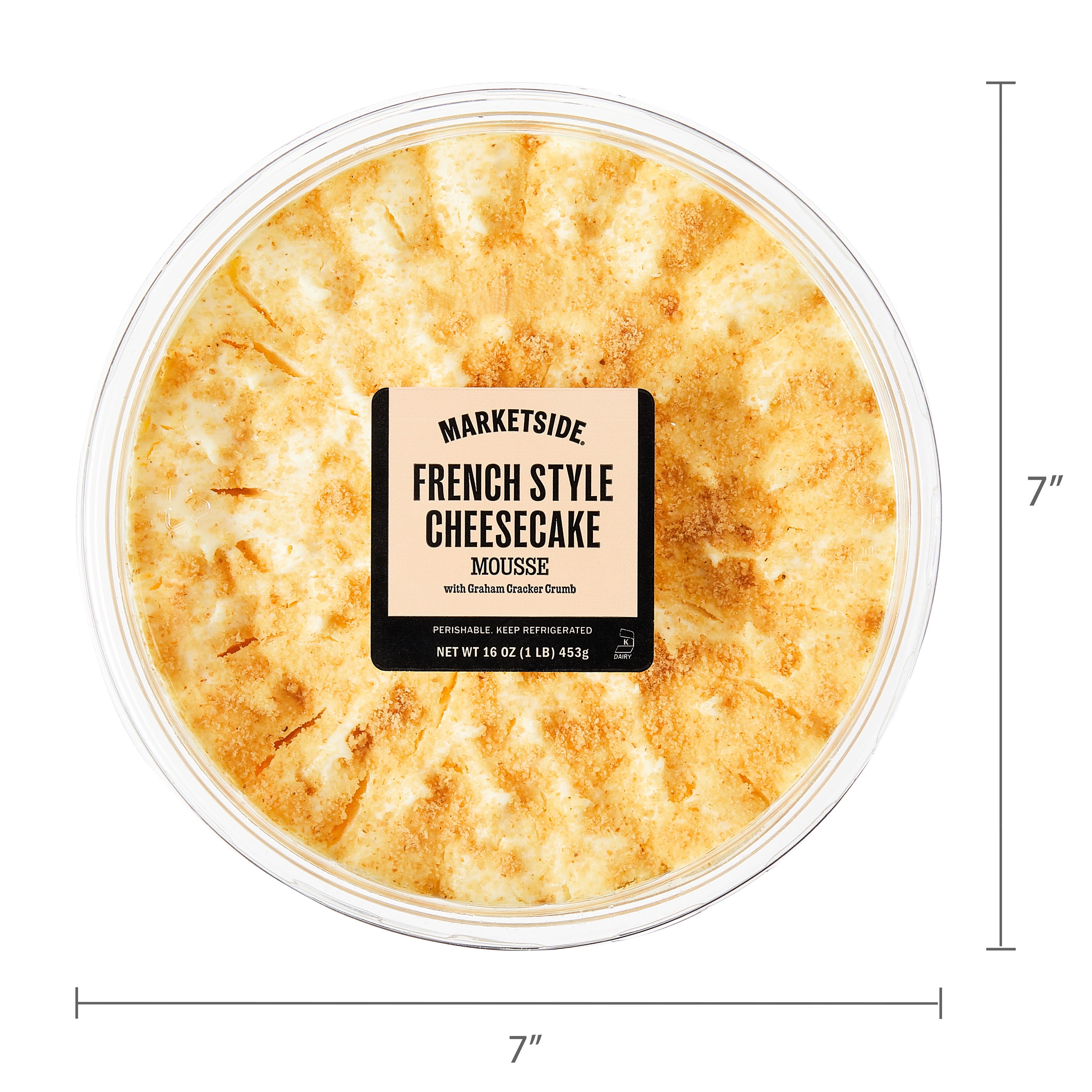 Marketside French Style Cheesecake Dessert, 16 oz Plastic Tub with Lid (Refrigerated)