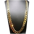 thumbnail image 5 of Cuban Link Chain 9MM, Round, 24K Gold with Inlaid Bronze, Fashion Jewelry Necklaces, Guaranteed for Life, 28 Inches, 5 of 7
