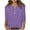 Purple, variant on Mgmyaa Girls Summer Tops Fall Casual T-Shirts Kids V-Neck Solid 3/4 Sleeve Blouses 3-13 Years