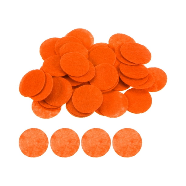 100uds Círculos de Fieltro Unique Bargains Naranja 25mm 1'