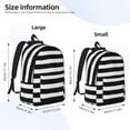thumbnail image 4 of Balery Black And White Stripes Vintage Canvas Backpack for Men and Women - Large Capacity, Durable Travel Laptop Bag for School, Work, Hiking, and Outdoor Activities, 4 of 7