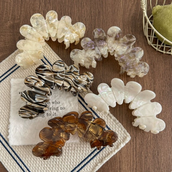 Petal-Shaped Acetate Hair Claw Clip - Strong Grip for Thick Hair, Elegant and Minimalist Design for Everyday Use