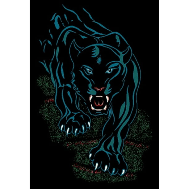 SALE 5x8 Black Panther Cat Area Rug Animal Carpet New - Actual 5' 3 SALE 5x8 Black Panther Cat Area Rug Animal Carpet New - Actual 5' 3