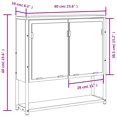 thumbnail image 4 of vidaXL Bathroom Mirror Cabinet Smoked Oak 60x16x60 cm Engineered Wood, 4 of 5